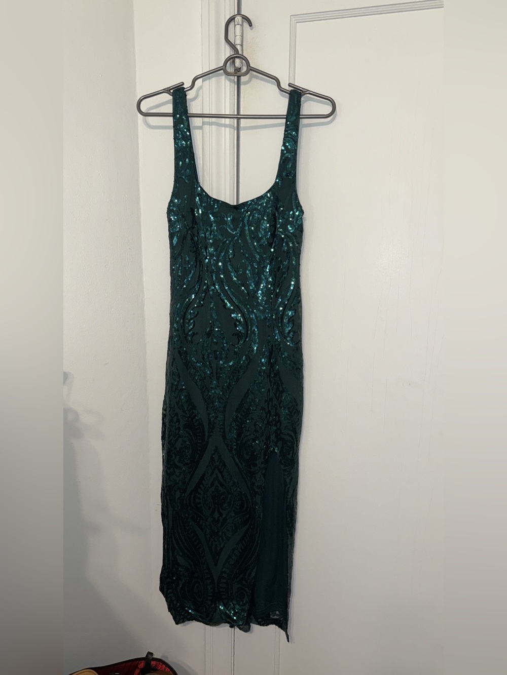 Emerald Green Sequin Bodycon Dress